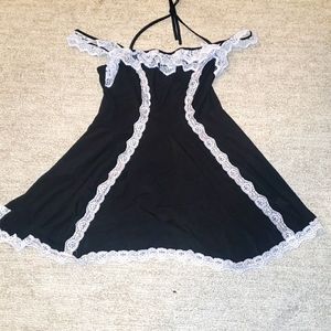 black and white dress